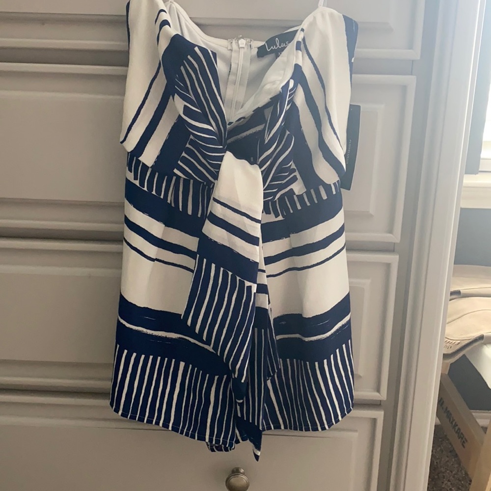 Lilie Blue and white romper size XS